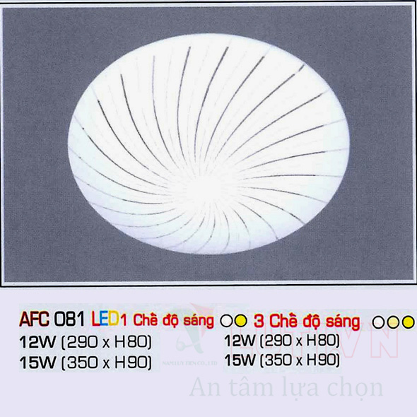 Đèn mâm ốp trần led AFC-081-12W-3CĐ