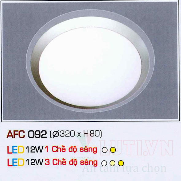 Đèn mâm ốp trần led AFC-092-12W-3CĐ