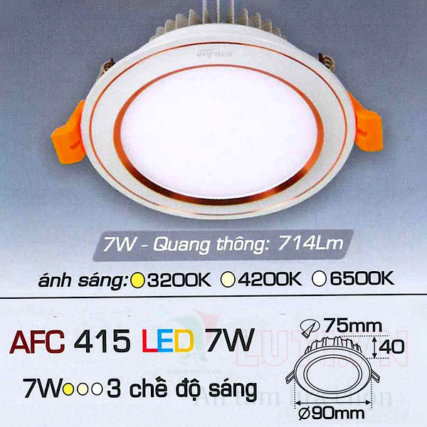 Đèn led âm trần AFC-415-7W-3CĐ