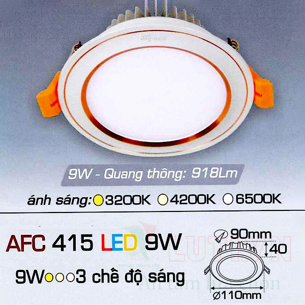 Đèn led âm trần AFC-415-9W-3CĐ