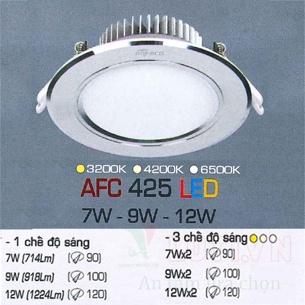 Đèn led âm trần AFC-425-7W-3CĐ