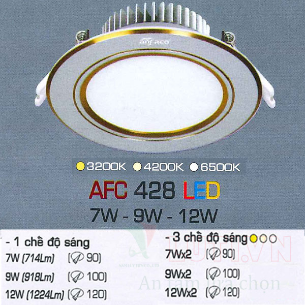 Đèn led âm trần AFC-428-7W-3CĐ