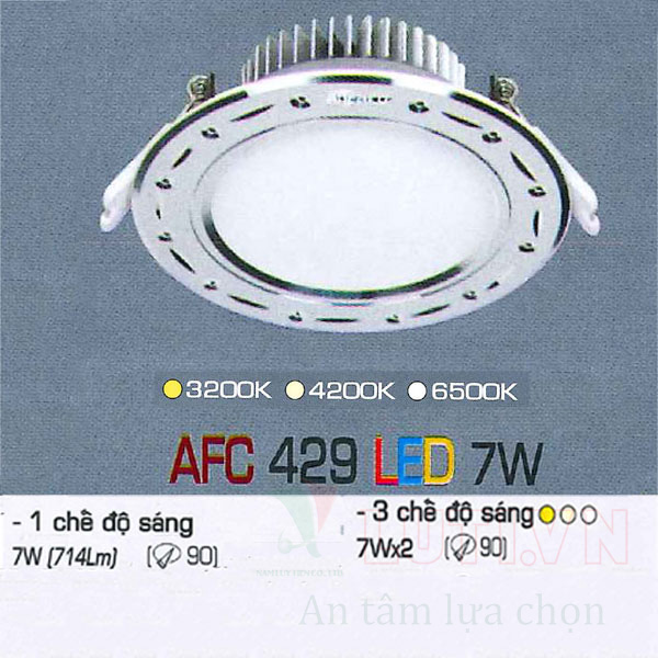 Đèn led âm trần AFC-429-7W-3CĐ
