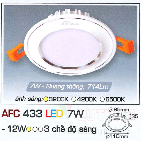 Đèn led âm trần AFC-433-7W