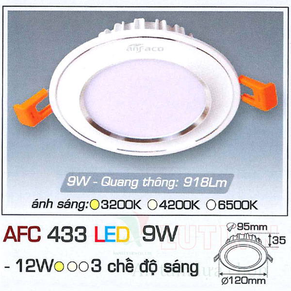 Đèn led âm trần AFC-433-9W