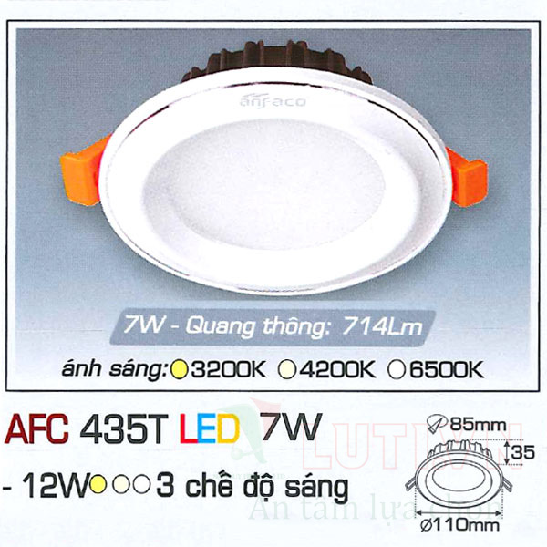 Đèn led âm trần AFC-435T-7W