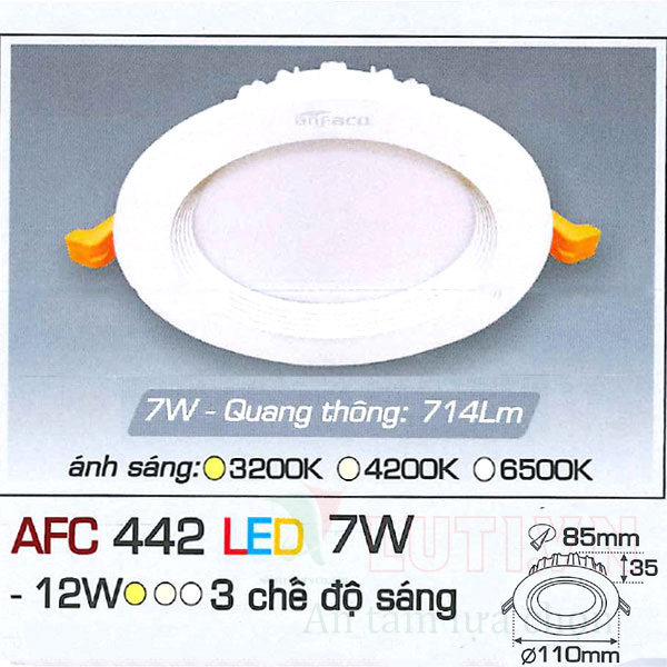 Đèn led âm trần AFC-442-7W-3CĐ