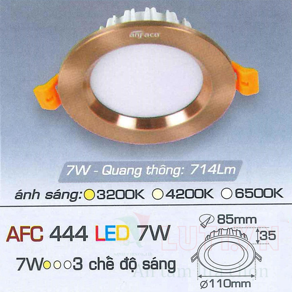 Đèn led âm trần AFC-444-7W-3CĐ
