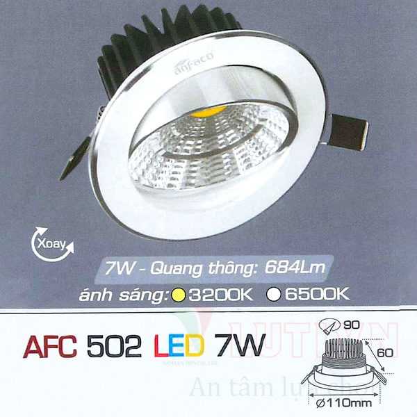 Đèn led âm trần AFC-502-7W