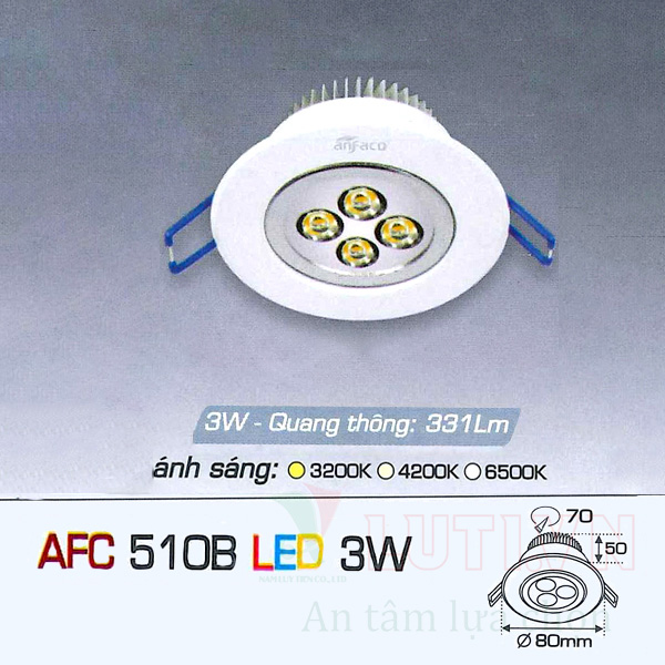 Đèn led âm trần AFC-510B-3W