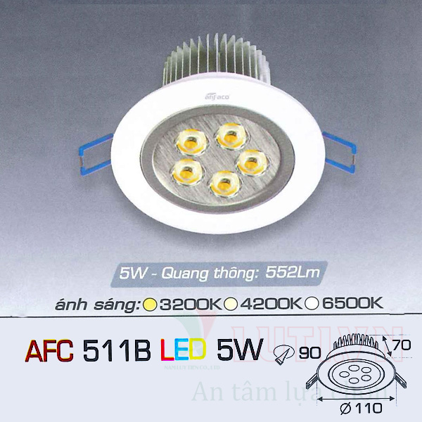 Đèn led âm trần AFC-511B-5W