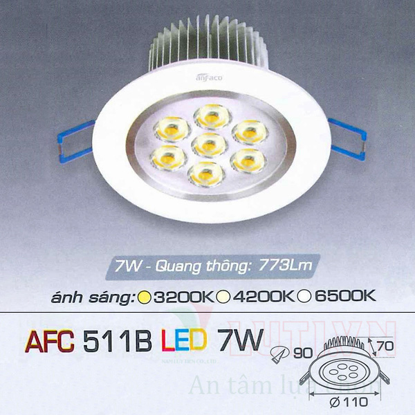 Đèn led âm trần AFC-511B-7W
