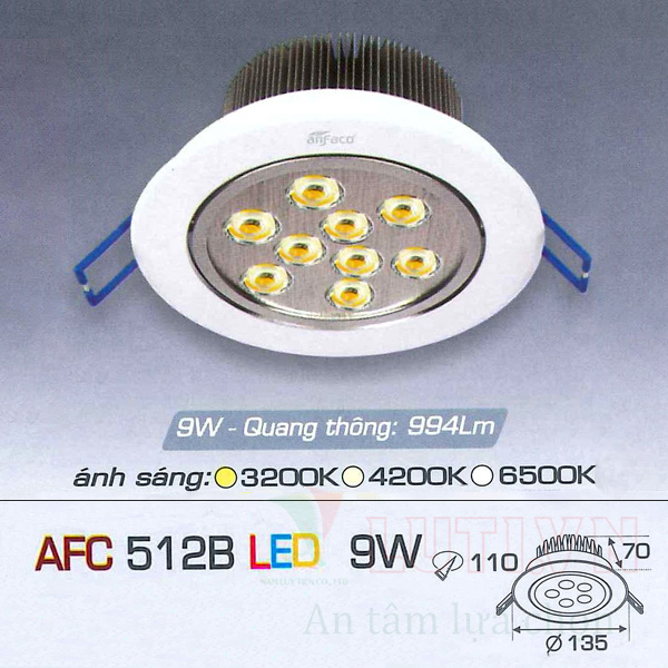 Đèn led âm trần AFC-512-9W