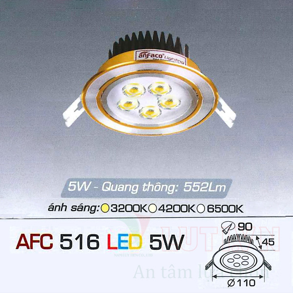Đèn led âm trần AFC-516-5W