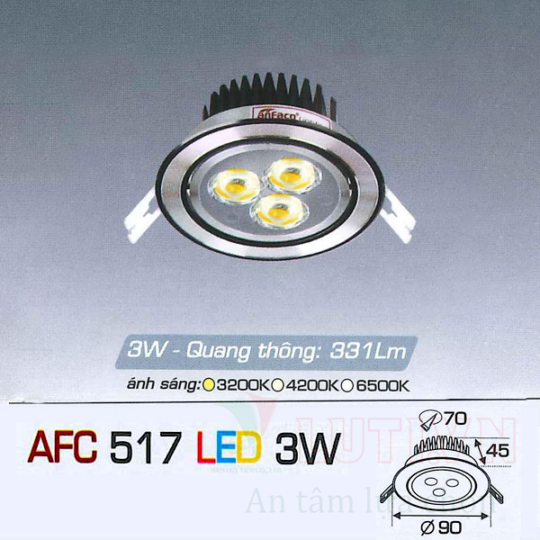 Đèn led âm trần AFC-516-3W