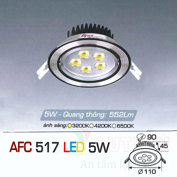Đèn led âm trần AFC-517-5W