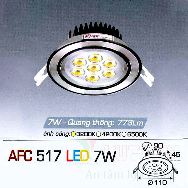 Đèn led âm trần AFC-517-7W