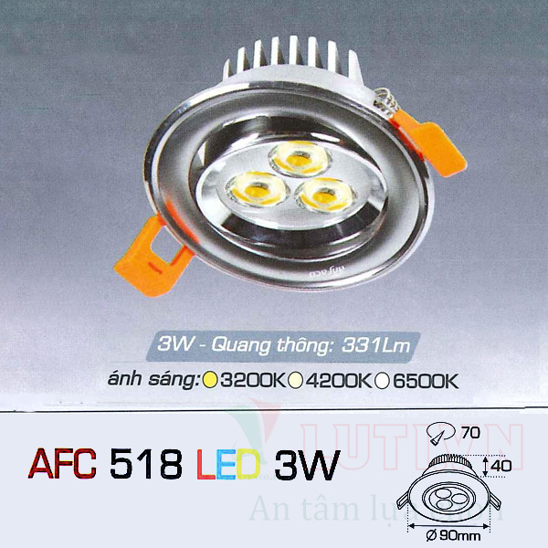 Đèn led âm trần AFC-518-3W