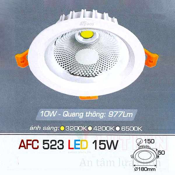 Đèn led âm trần AFC-523-15W