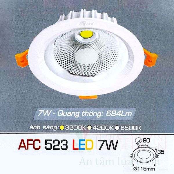 Đèn led âm trần AFC-523-7W