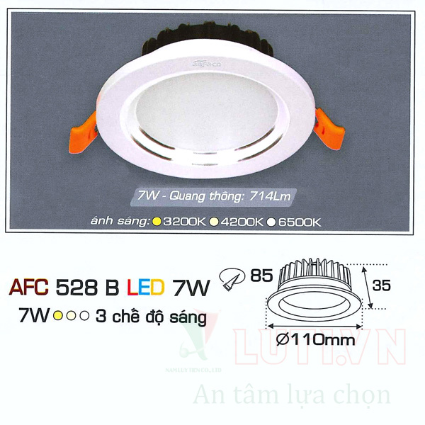 Đèn led âm trần AFC-528B-7W