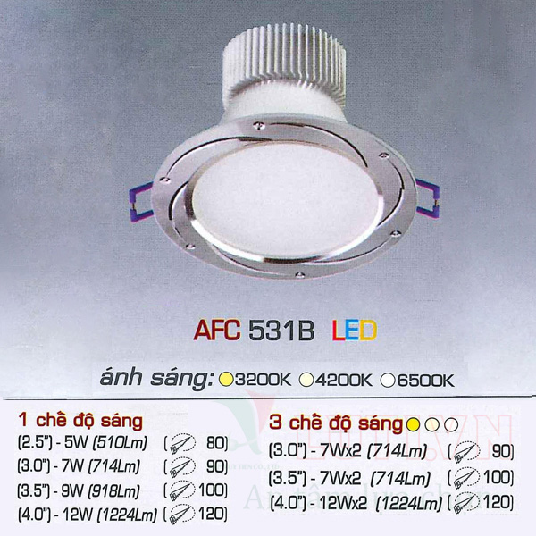 Đèn led âm trần AFC-531B-5W