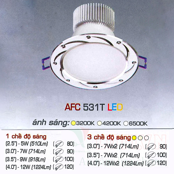 Đèn led âm trần AFC-531T-5W