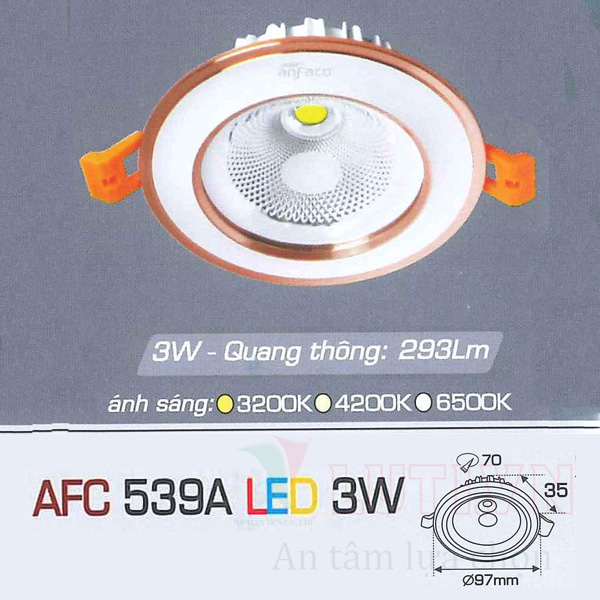Đèn led âm trần AFC-539A-3W