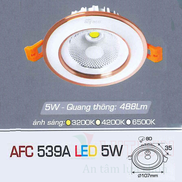 Đèn led âm trần AFC-539A-5W
