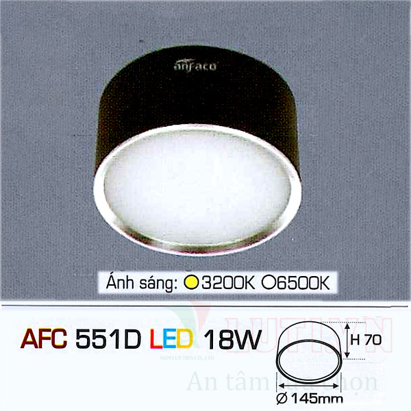 Đèn lon ốp trần nổi AFC-551D-18W