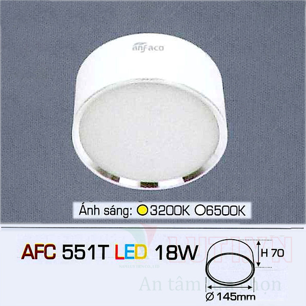 Đèn lon ốp trần nổi AFC-551T-18W
