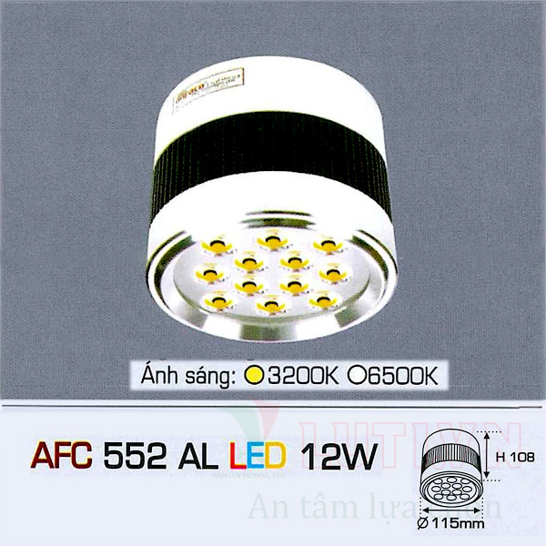 Đèn lon ốp trần nổi AFC-552-12W