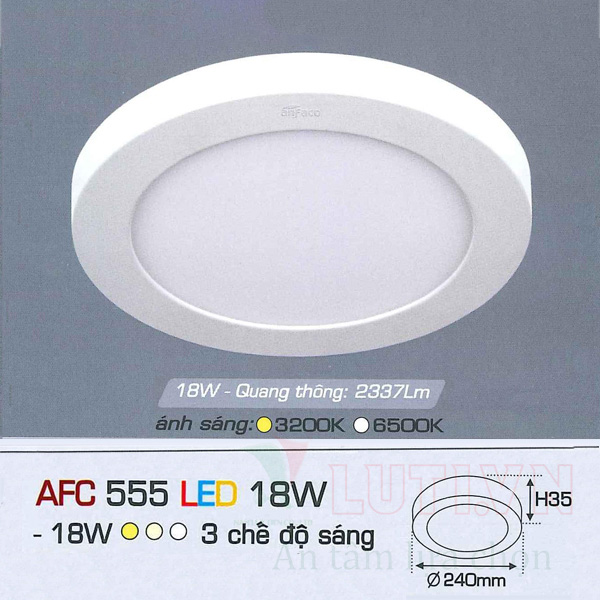 Đèn led ốp trần nổi tròn AFC-555-18W