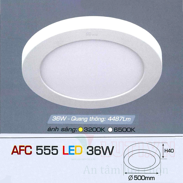 Đèn led ốp trần nổi tròn AFC-555-36W