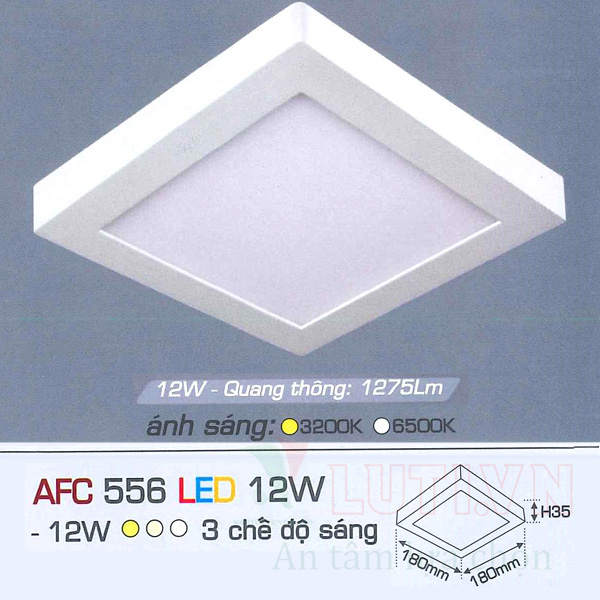 Đèn led ốp trần nổi vuông AFC-556-12W