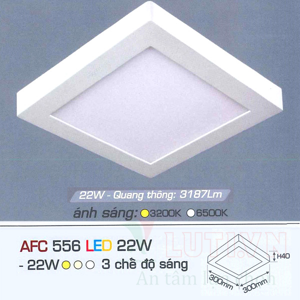 Đèn led ốp trần nổi vuông AFC-556-22W