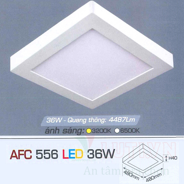 Đèn led ốp trần nổi vuông AFC-556-36W