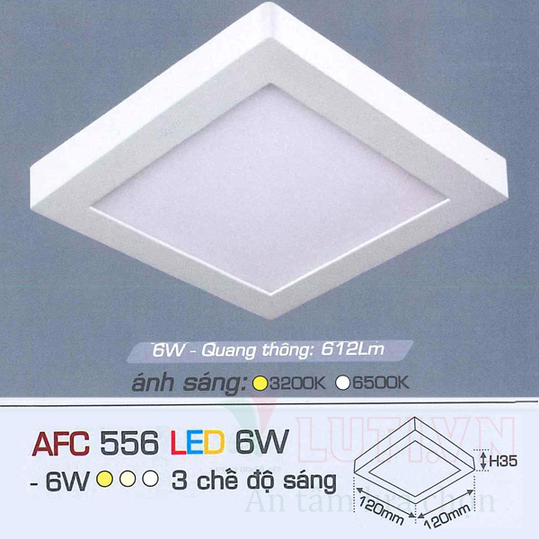 Đèn led ốp trần nổi vuông AFC-556-6W