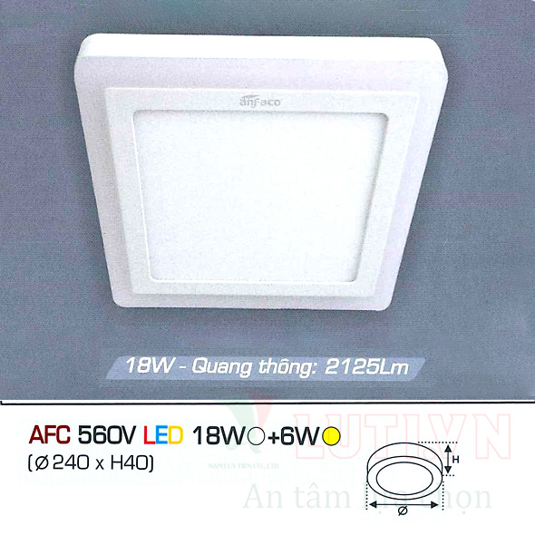 Đèn led ốp trần nổi vuông AFC-560V-24W