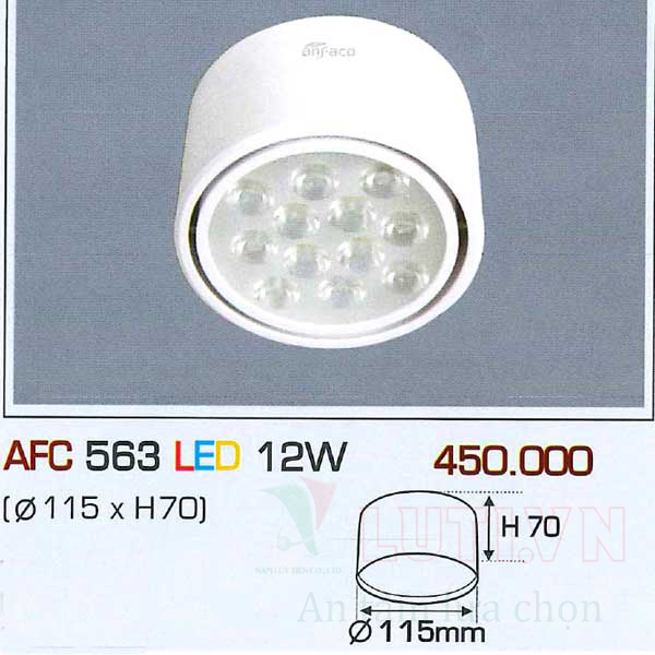 Đèn lon ốp trần nổi AFC-563-12W