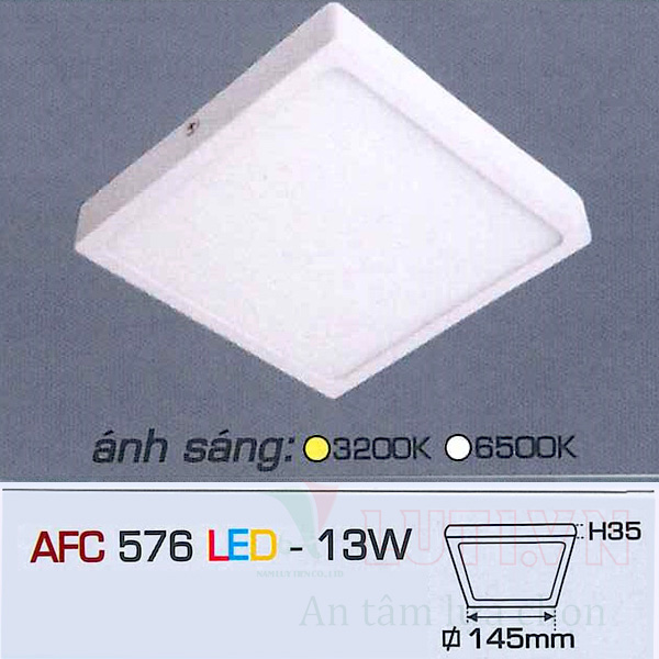 Đèn led ốp trần nổi vuông AFC-576-13W