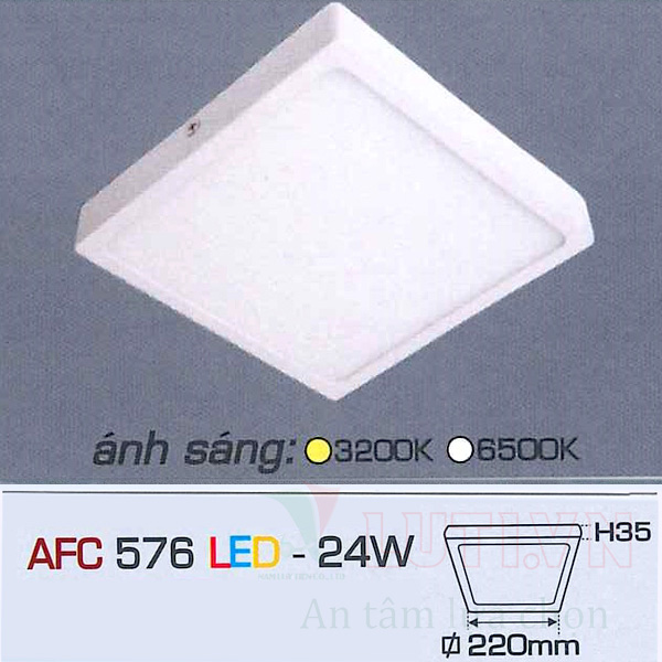 Đèn led ốp trần nổi vuông AFC-576-24W