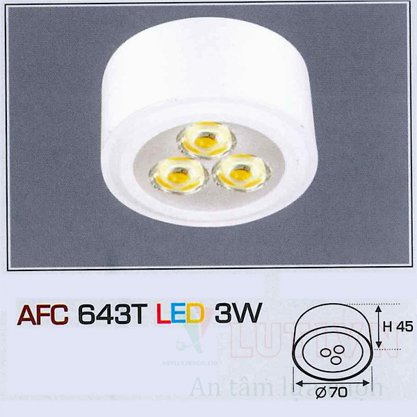 Đèn lon ốp trần nổi tròn AFC-643T-3W