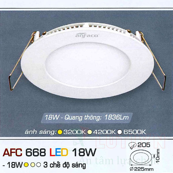 Đèn led panel AFC-668-18W-3CĐ