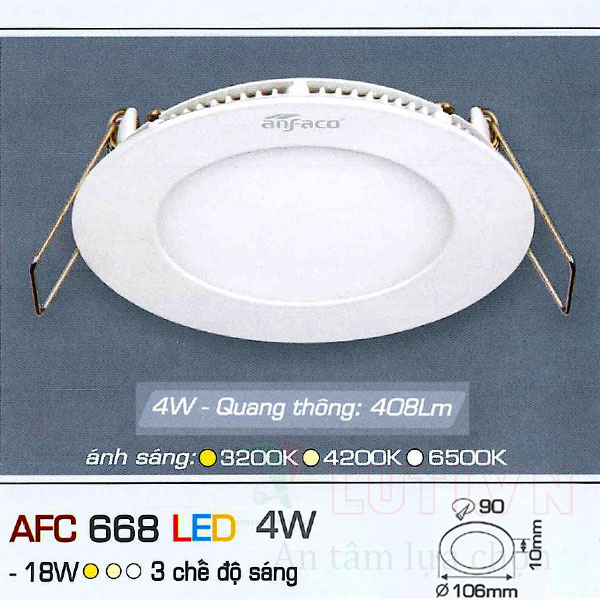Đèn led panel AFC-668-4W