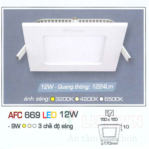 Đèn led panel AFC-669-12W