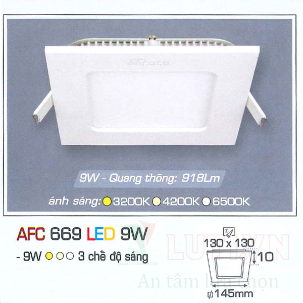Đèn led panel AFC-669-9W-3CĐ