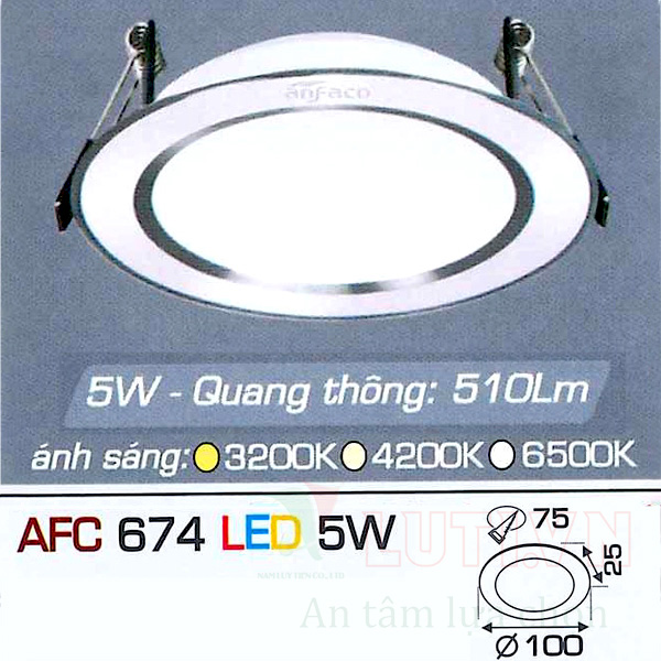 Đèn led âm trần AFC-674-5W