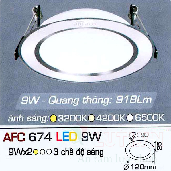 Đèn led âm trần AFC-674-9W