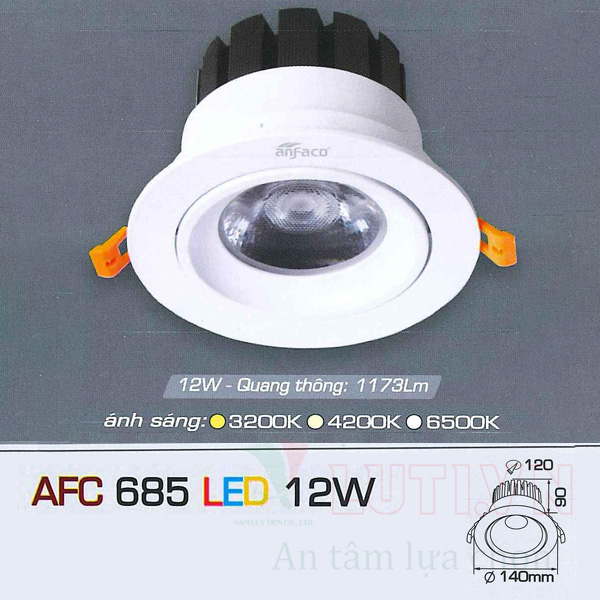 Đèn led âm trần AFC-685-12W